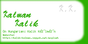 kalman kalik business card